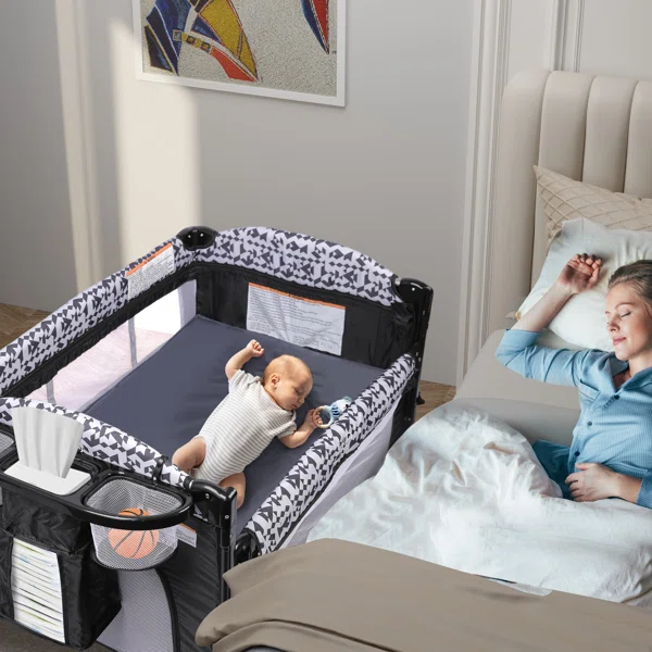 5-in-1 Baby Bassinet Bedside Sleeper, Portable Toddler Crib With Diaper Changing Station, Carry Bag, Cosleeper Bassinet Attach To Bed For Newborn To Toddlers - Image 4